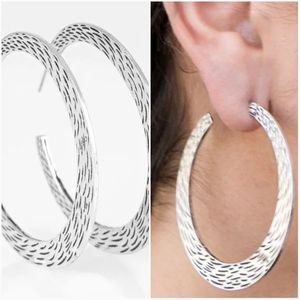 IN MY ELEMENT SILVER HOOP EARRINGS